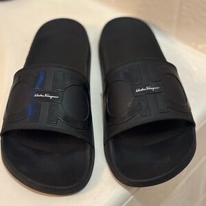 Salvatore Ferragamo Black Slide Sandals
